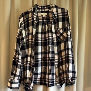 Ava & Viv Classic Black and White Checkered Shirt